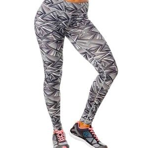 🩵2/$20 MIX & MATCH🔘ZUMBA Dance Workout Fitness Long Leggings Fun Print (Sz Sm)